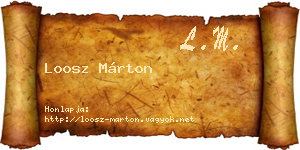 Loosz Márton névjegykártya