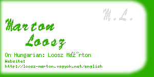 marton loosz business card